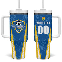 Custom Turks and Caicos Islands Football Tumbler With Handle Team TCI Go Champions