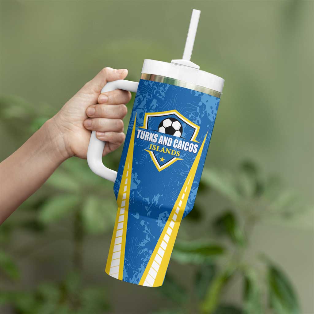 Custom Turks and Caicos Islands Football Tumbler With Handle Team TCI Go Champions