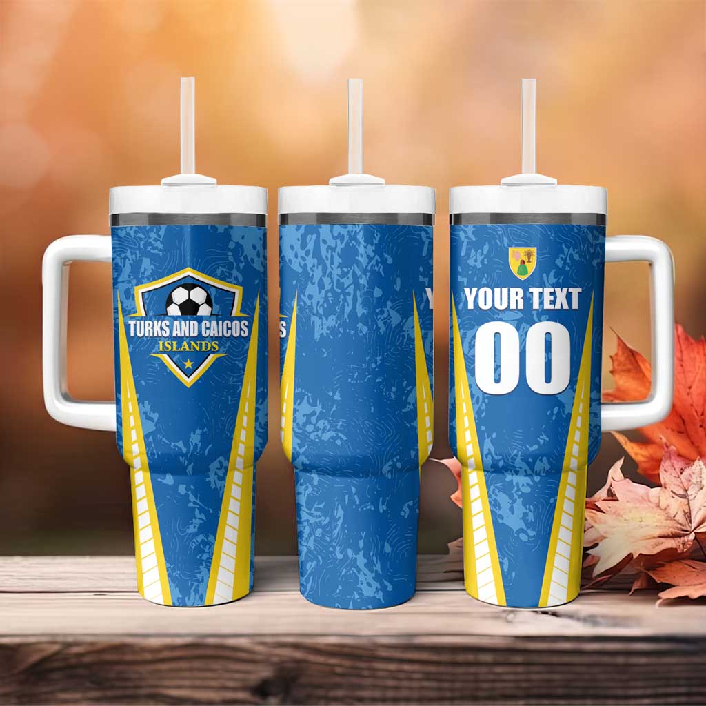 Custom Turks and Caicos Islands Football Tumbler With Handle Team TCI Go Champions