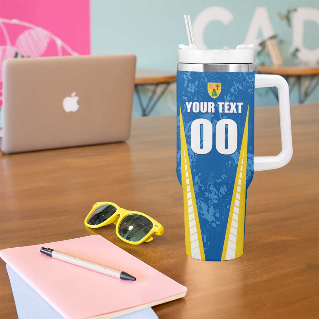 Custom Turks and Caicos Islands Football Tumbler With Handle Team TCI Go Champions