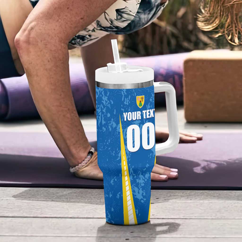 Custom Turks and Caicos Islands Football Tumbler With Handle Team TCI Go Champions
