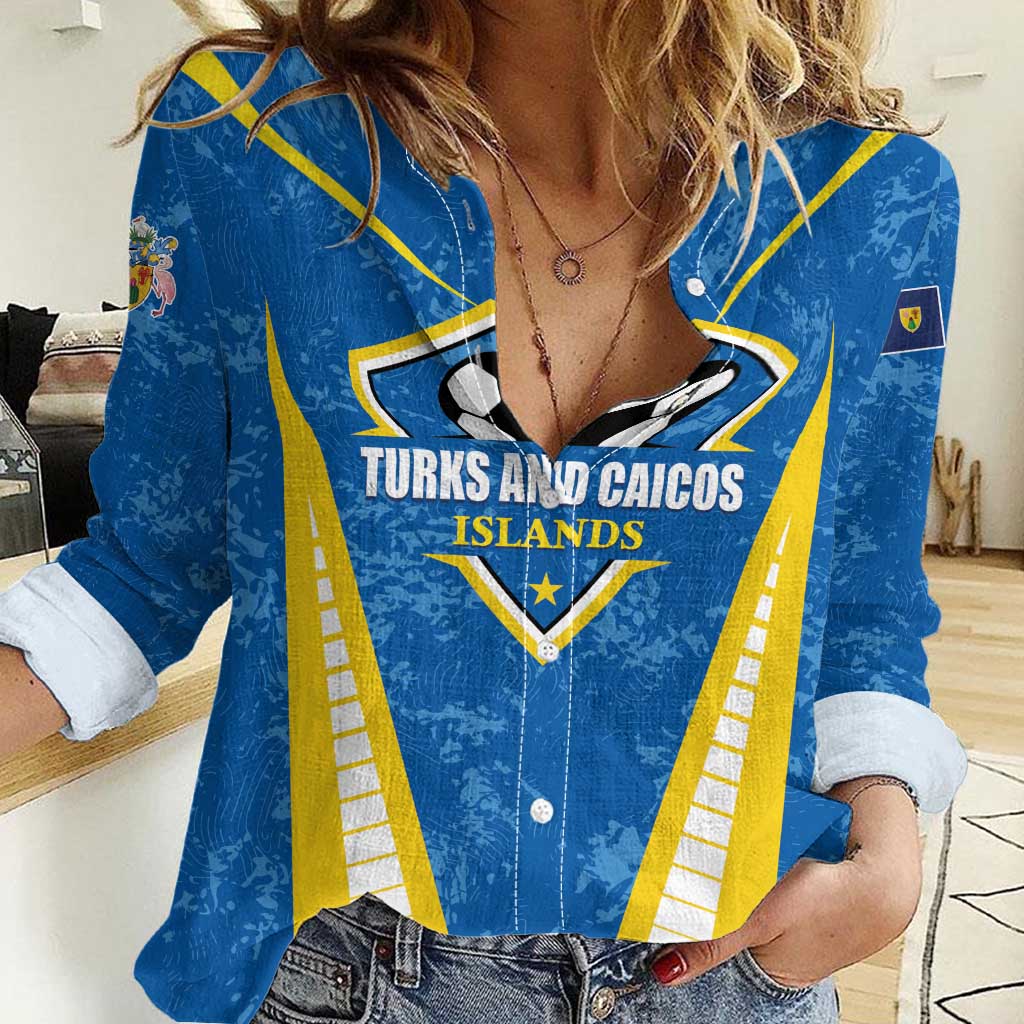 Custom Turks and Caicos Islands Football Women Casual Shirt Team TCI Go Champions