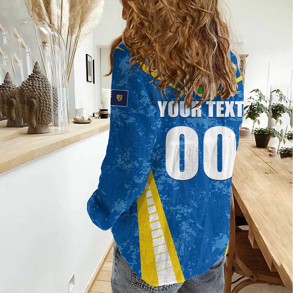 Custom Turks and Caicos Islands Football Women Casual Shirt Team TCI Go Champions