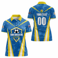 Custom Turks and Caicos Islands Football Women Polo Shirt Team TCI Go Champions