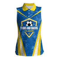 Custom Turks and Caicos Islands Football Women Sleeveless Polo Shirt Team TCI Go Champions