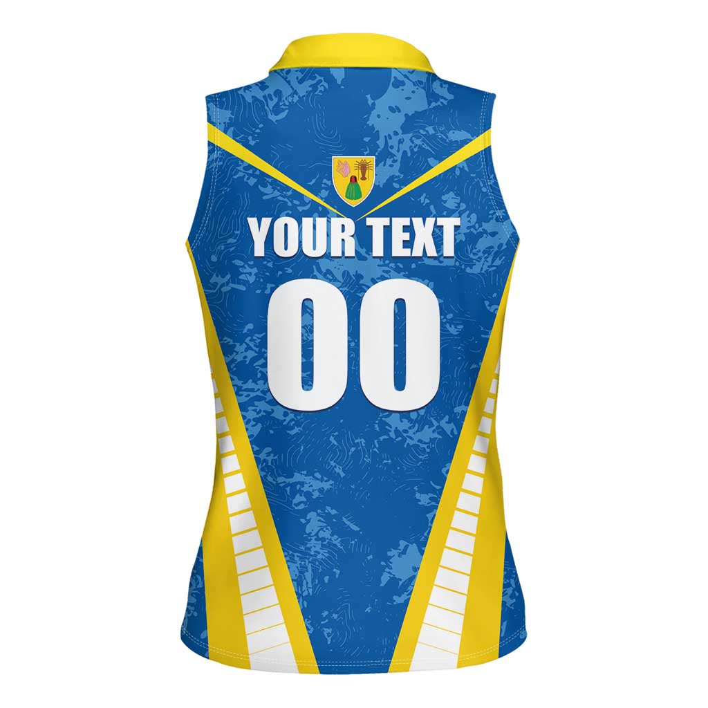 Custom Turks and Caicos Islands Football Women Sleeveless Polo Shirt Team TCI Go Champions