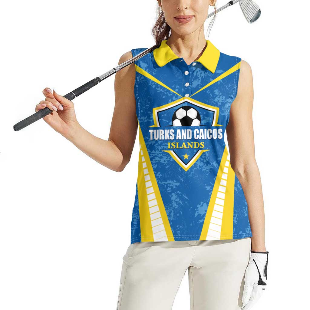 Custom Turks and Caicos Islands Football Women Sleeveless Polo Shirt Team TCI Go Champions