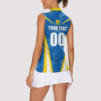 Custom Turks and Caicos Islands Football Women Sleeveless Polo Shirt Team TCI Go Champions