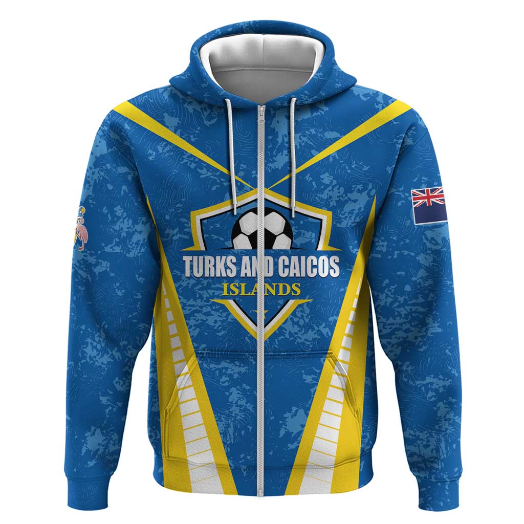Custom Turks and Caicos Islands Football Zip Hoodie Team TCI Go Champions