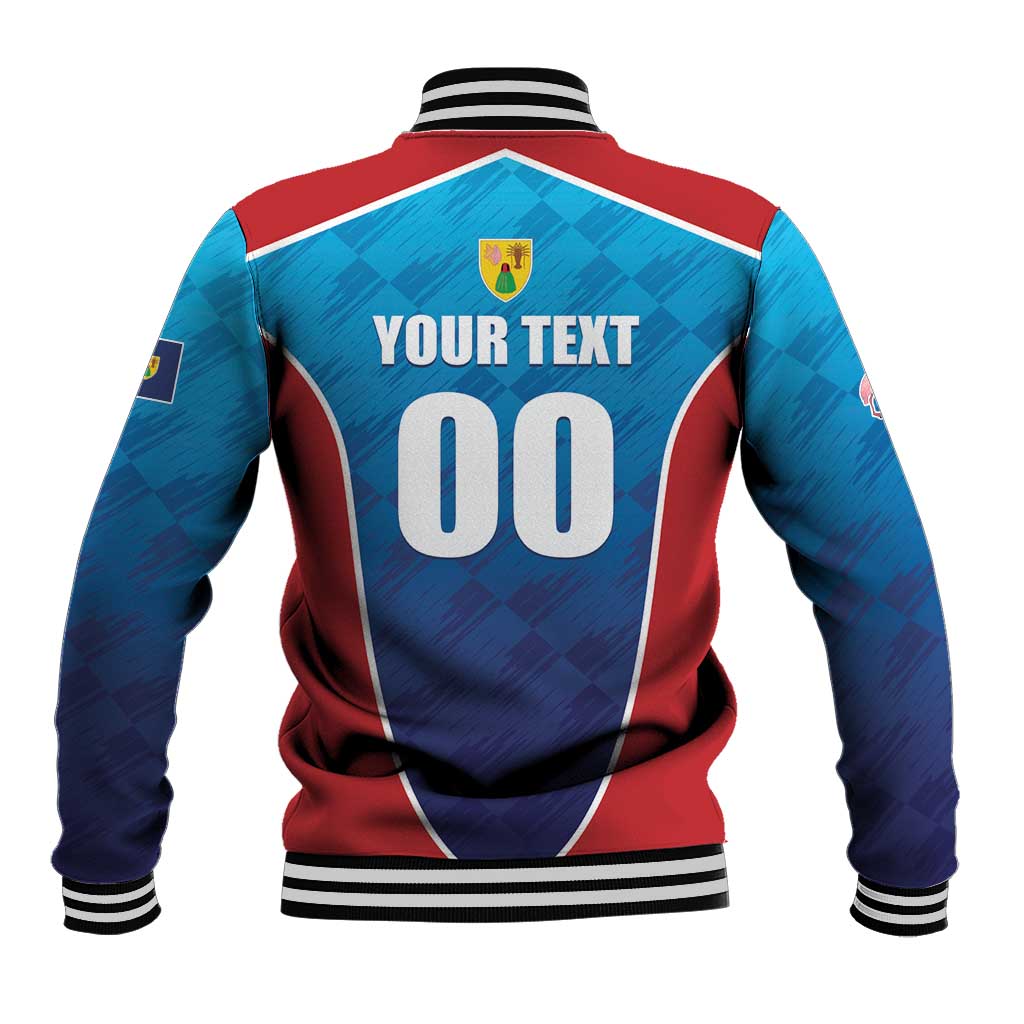 Custom Turks and Caicos Islands Rugby Baseball Jacket TCI Team Come On