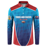 Custom Turks and Caicos Islands Rugby Button Sweatshirt TCI Team Come On