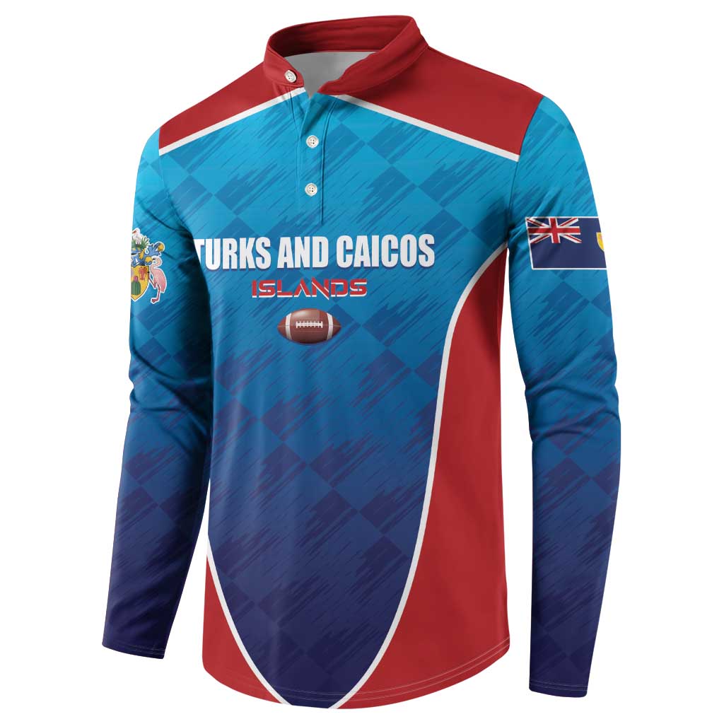 Custom Turks and Caicos Islands Rugby Button Sweatshirt TCI Team Come On