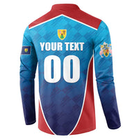 Custom Turks and Caicos Islands Rugby Button Sweatshirt TCI Team Come On