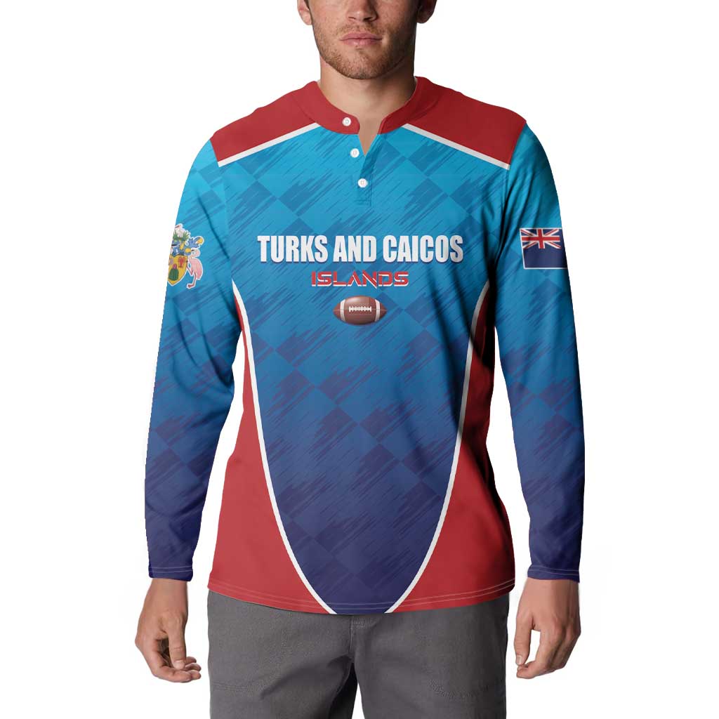 Custom Turks and Caicos Islands Rugby Button Sweatshirt TCI Team Come On