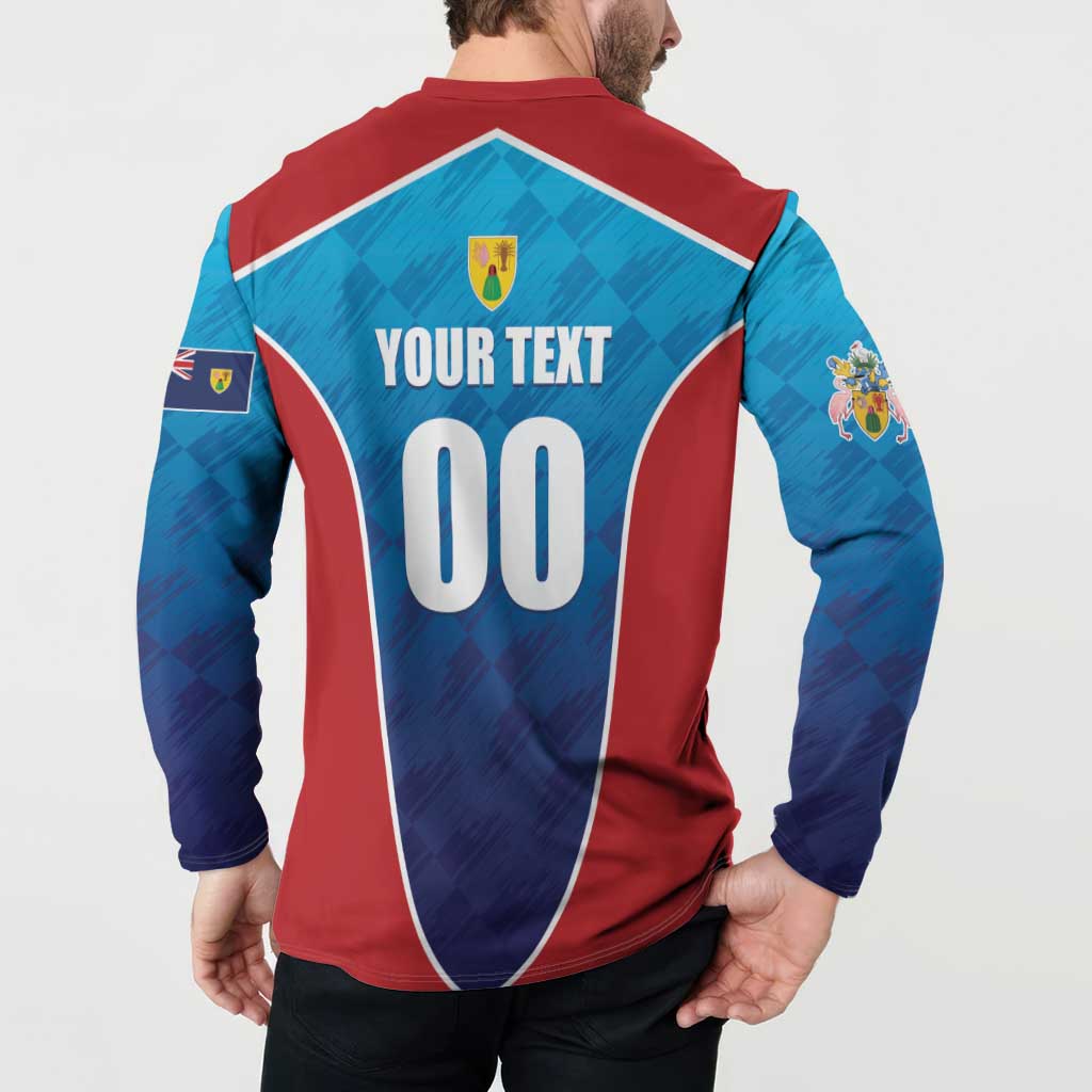 Custom Turks and Caicos Islands Rugby Button Sweatshirt TCI Team Come On