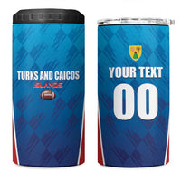 Custom Turks and Caicos Islands Rugby 4 in 1 Can Cooler Tumbler TCI Team Come On
