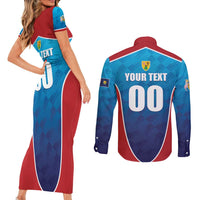 Custom Turks and Caicos Islands Rugby Couples Matching Short Sleeve Bodycon Dress and Long Sleeve Button Shirt TCI Team Come On