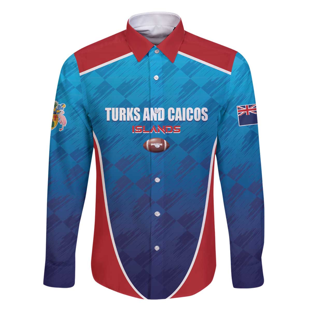 Custom Turks and Caicos Islands Rugby Family Matching Off The Shoulder Long Sleeve Dress and Hawaiian Shirt TCI Team Come On