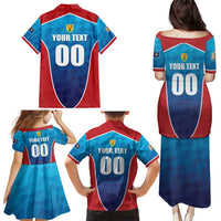 Custom Turks and Caicos Islands Rugby Family Matching Puletasi and Hawaiian Shirt TCI Team Come On