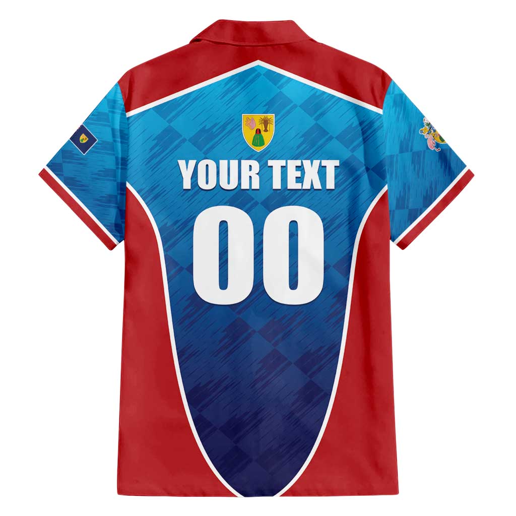 Custom Turks and Caicos Islands Rugby Family Matching Short Sleeve Bodycon Dress and Hawaiian Shirt TCI Team Come On