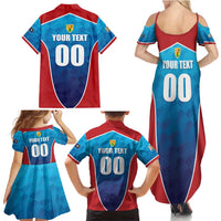 Custom Turks and Caicos Islands Rugby Family Matching Summer Maxi Dress and Hawaiian Shirt TCI Team Come On