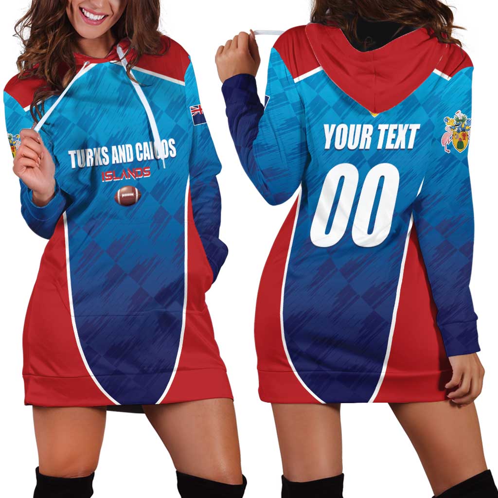 Custom Turks and Caicos Islands Rugby Hoodie Dress TCI Team Come On