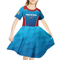 Custom Turks and Caicos Islands Rugby Kid Short Sleeve Dress TCI Team Come On