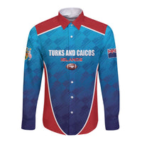 Custom Turks and Caicos Islands Rugby Long Sleeve Button Shirt TCI Team Come On