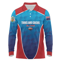Custom Turks and Caicos Islands Rugby Long Sleeve Polo Shirt TCI Team Come On