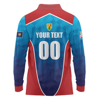 Custom Turks and Caicos Islands Rugby Long Sleeve Polo Shirt TCI Team Come On