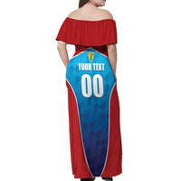 Custom Turks and Caicos Islands Rugby Off Shoulder Maxi Dress TCI Team Come On