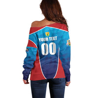 Custom Turks and Caicos Islands Rugby Off Shoulder Sweater TCI Team Come On