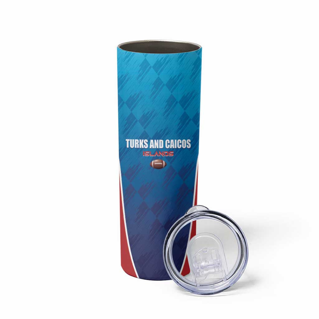 Custom Turks and Caicos Islands Rugby Skinny Tumbler TCI Team Come On