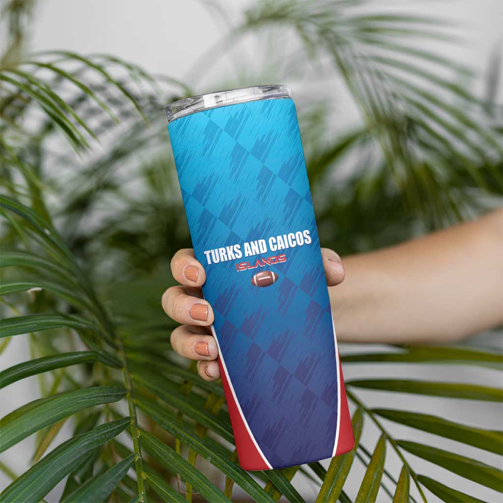 Custom Turks and Caicos Islands Rugby Skinny Tumbler TCI Team Come On