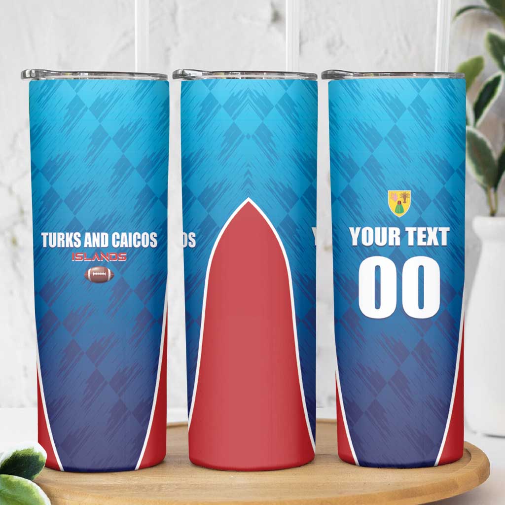 Custom Turks and Caicos Islands Rugby Skinny Tumbler TCI Team Come On