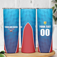 Custom Turks and Caicos Islands Rugby Skinny Tumbler TCI Team Come On