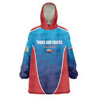 Custom Turks and Caicos Islands Rugby Wearable Blanket Hoodie TCI Team Come On