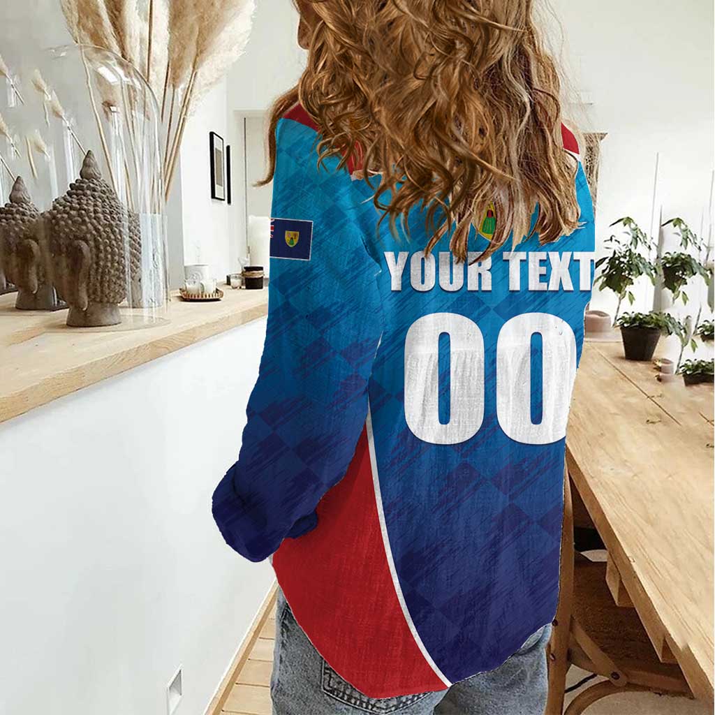 Custom Turks and Caicos Islands Rugby Women Casual Shirt TCI Team Come On