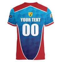 Custom Turks and Caicos Islands Rugby Women V-Neck T-Shirt TCI Team Come On