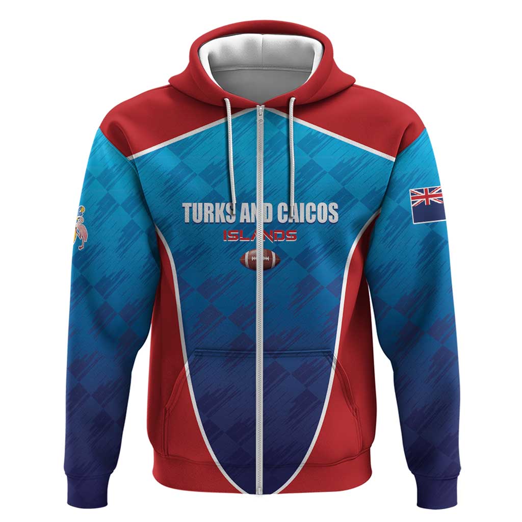Custom Turks and Caicos Islands Rugby Zip Hoodie TCI Team Come On