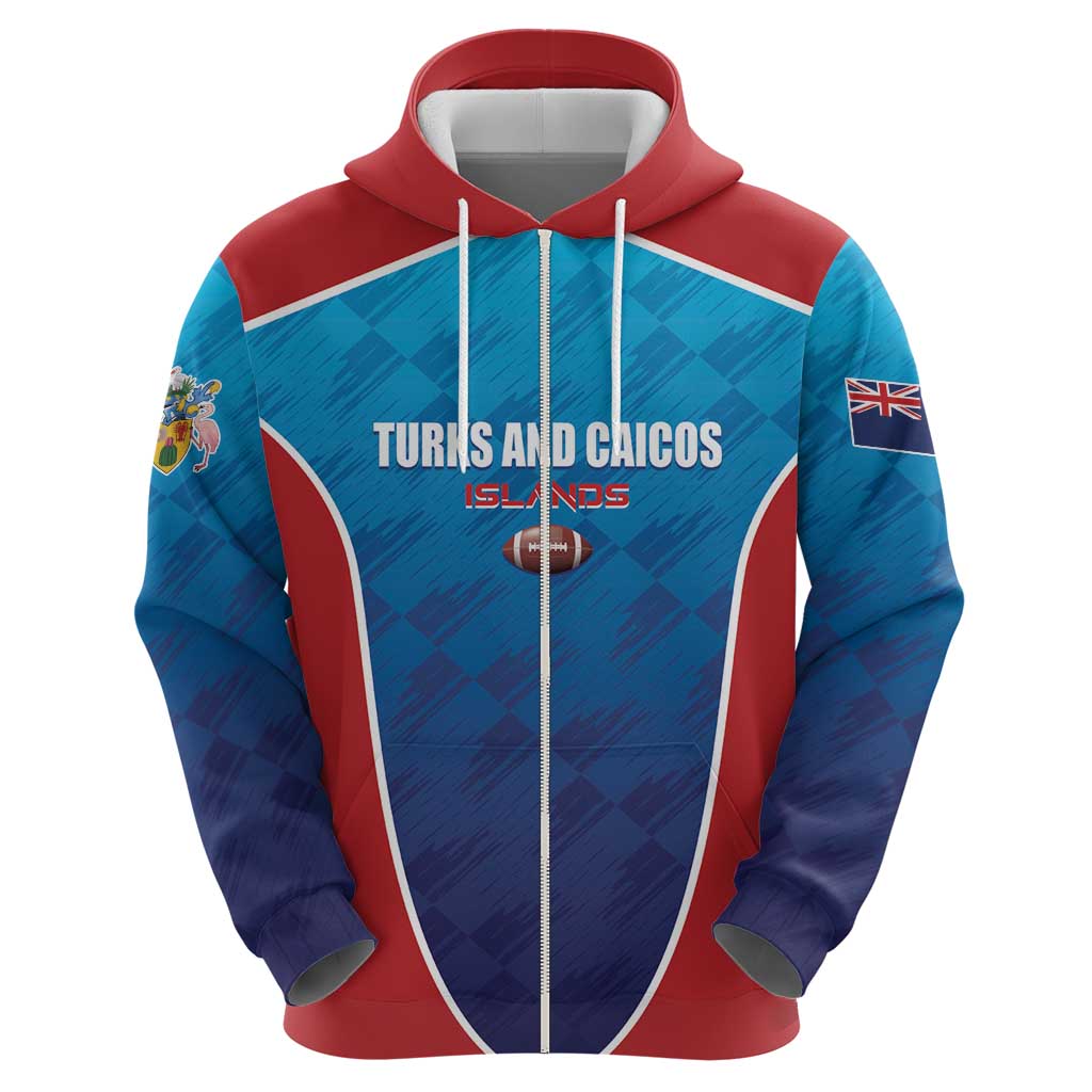 Custom Turks and Caicos Islands Rugby Zip Hoodie TCI Team Come On