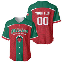 Custom Baseball Mexico Diablos Rojos Baseball Jersey Red Devils Aztec Pattern