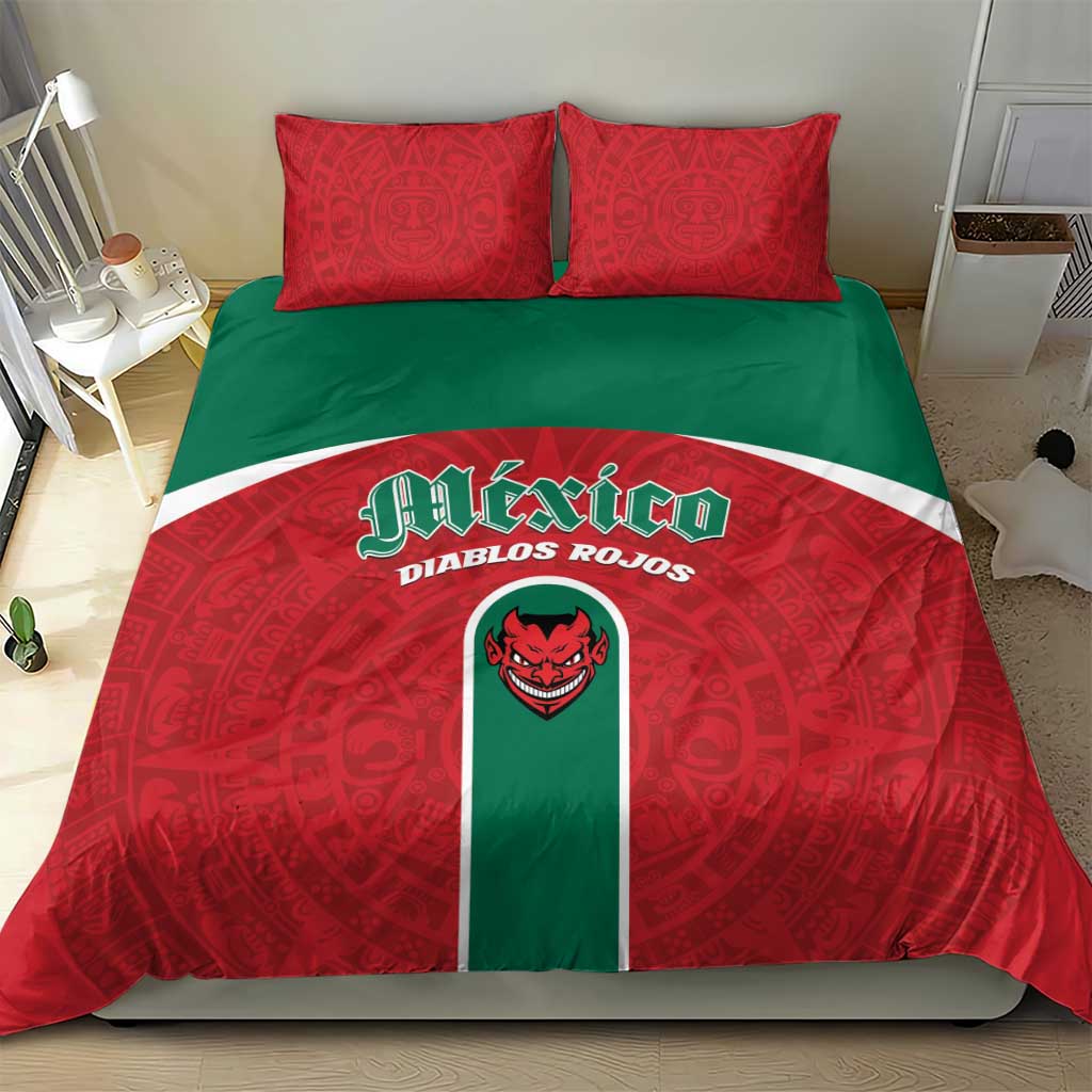 Baseball Mexico Diablos Rojos Bedding Set Red Devils Aztec Pattern