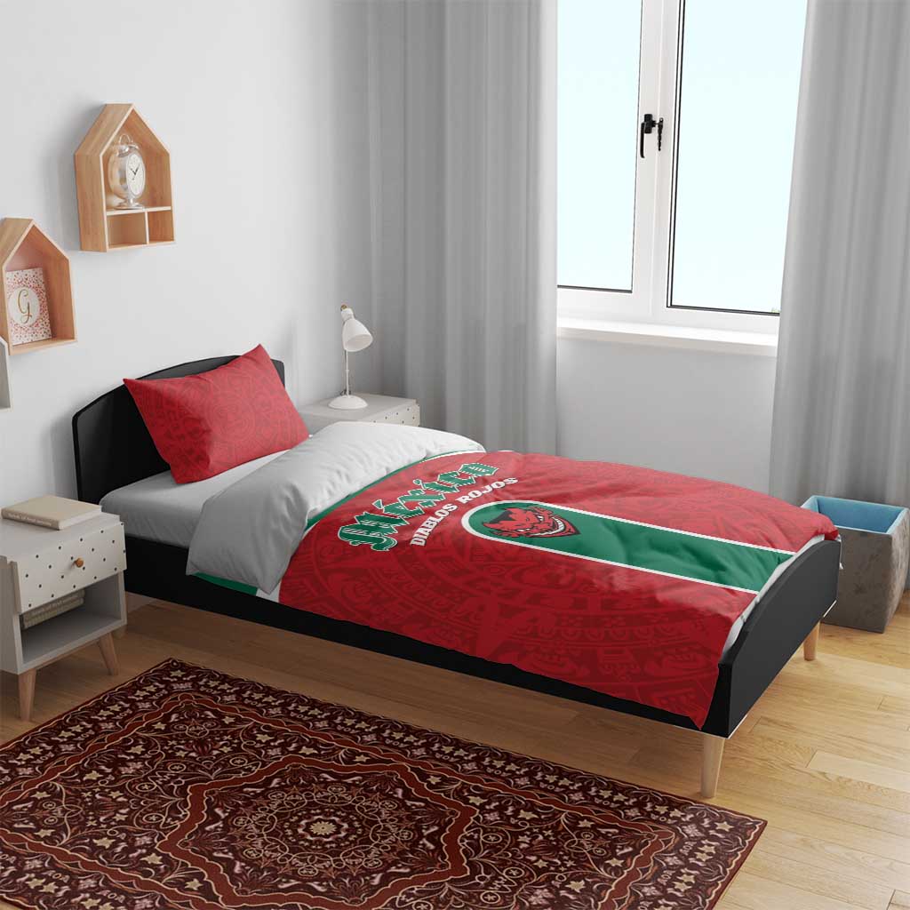 Baseball Mexico Diablos Rojos Bedding Set Red Devils Aztec Pattern