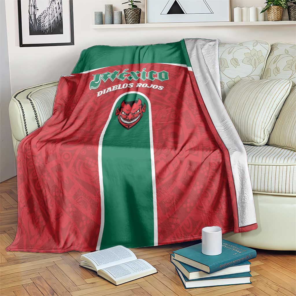 Baseball Mexico Diablos Rojos Blanket Red Devils Aztec Pattern