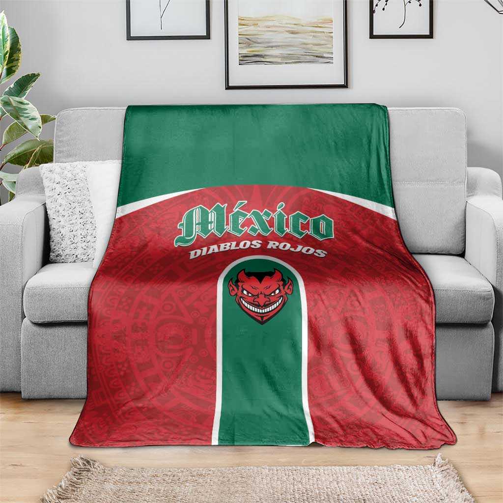 Baseball Mexico Diablos Rojos Blanket Red Devils Aztec Pattern