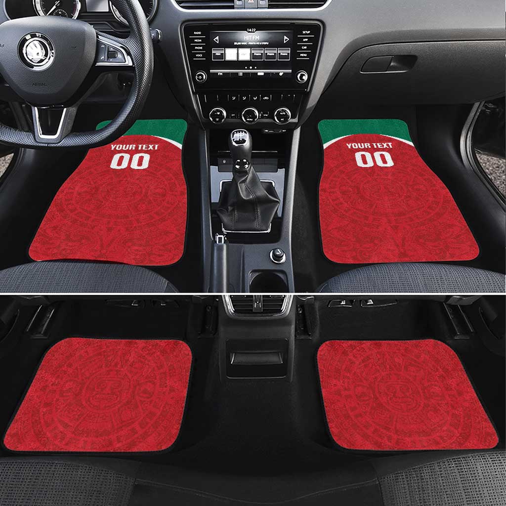 Baseball Mexico Diablos Rojos Car Mats Red Devils Aztec Pattern