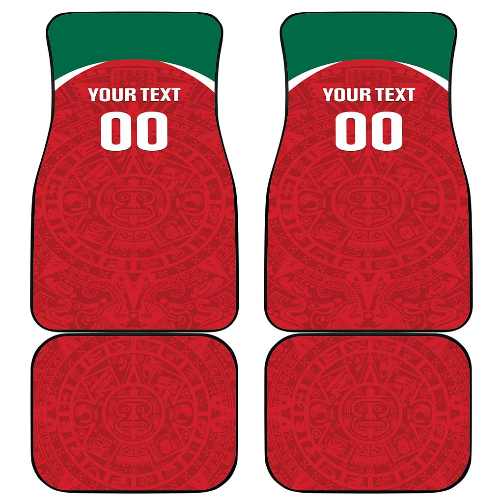 Baseball Mexico Diablos Rojos Car Mats Red Devils Aztec Pattern
