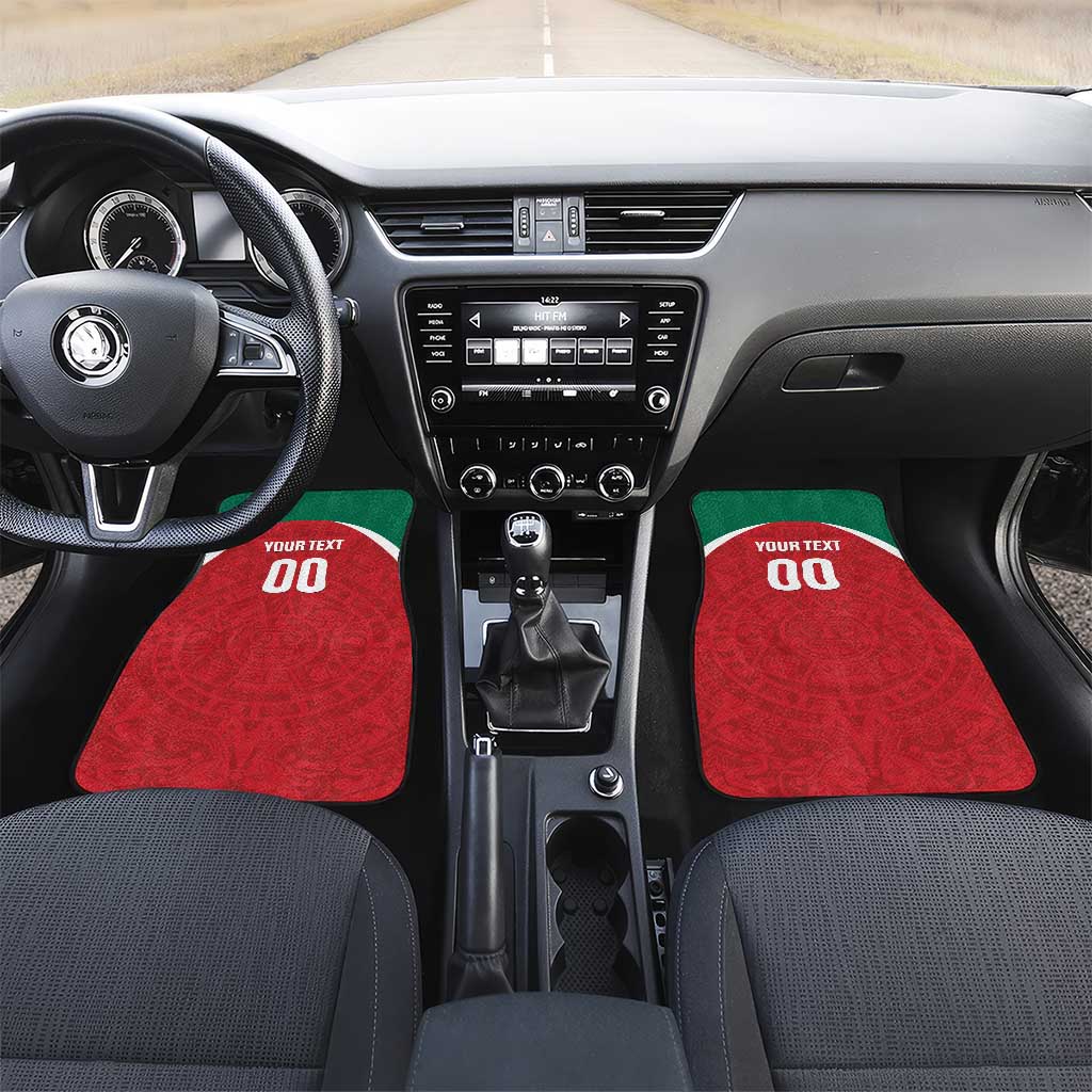 Baseball Mexico Diablos Rojos Car Mats Red Devils Aztec Pattern