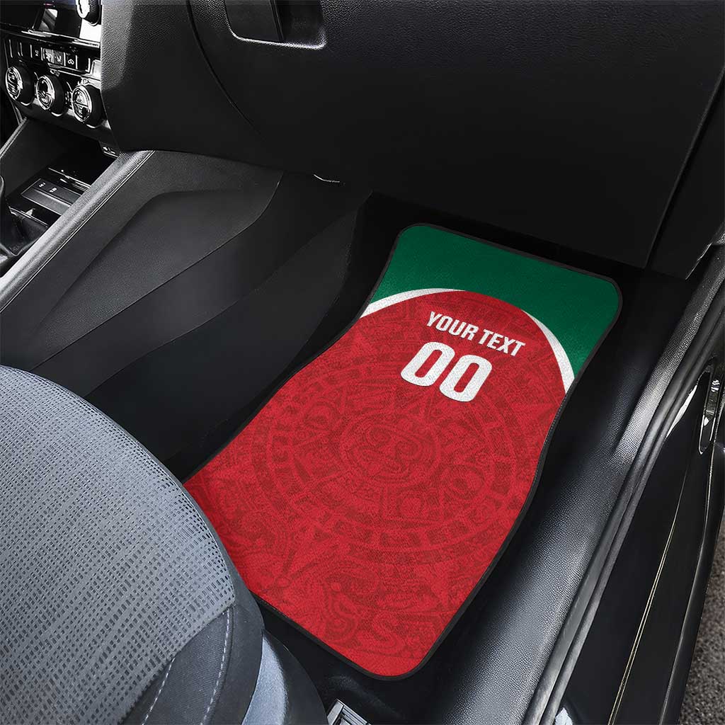 Baseball Mexico Diablos Rojos Car Mats Red Devils Aztec Pattern
